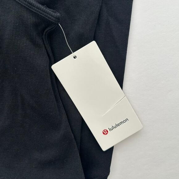 Lululemon Ribbed Modal-Cotton Dress Black NEW Size 10 Athletic Loose Fit - Picture 4 of 5